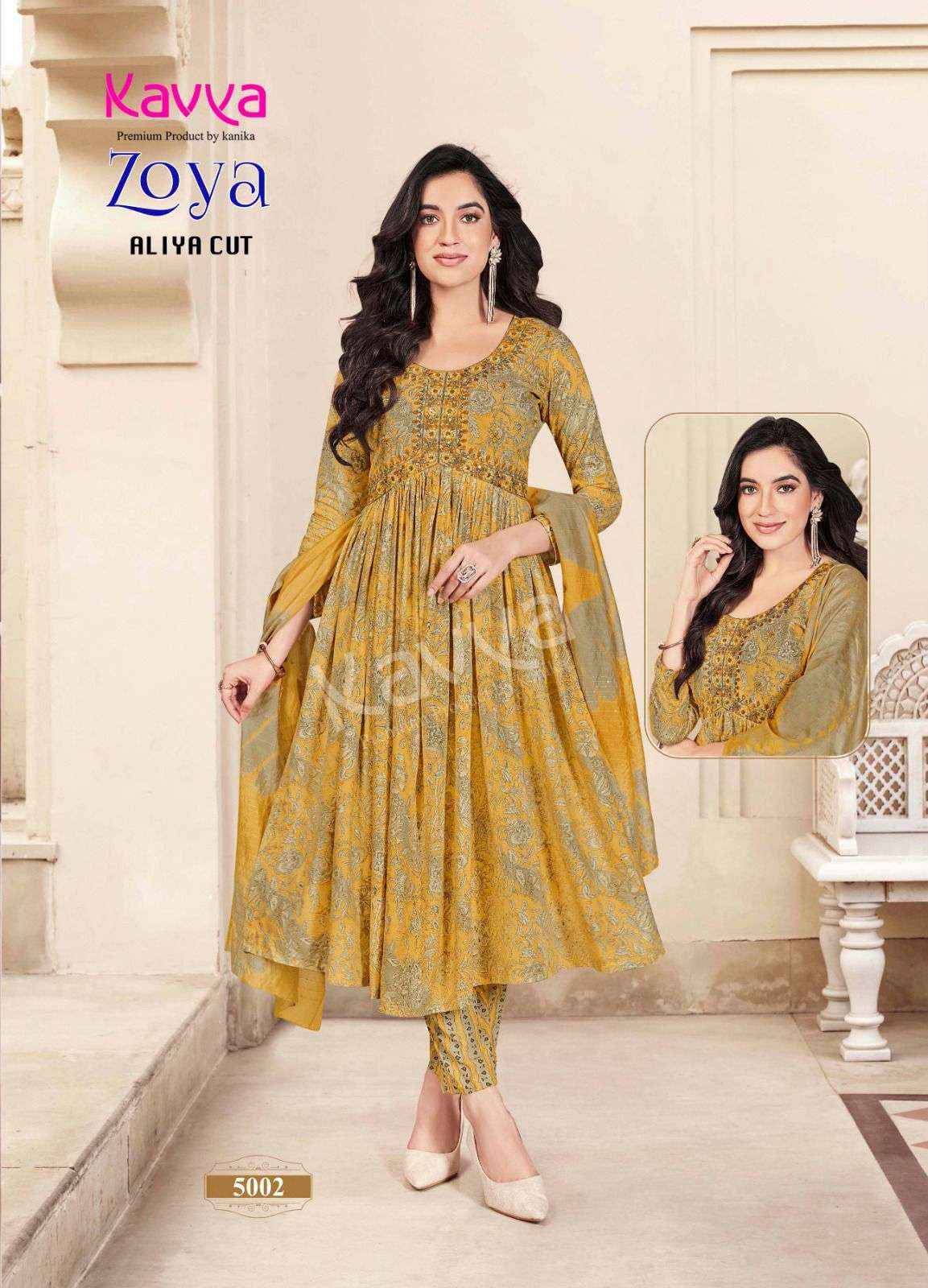 KAVYA ZOYA VOL 1 FANCY ALIA CUT PATTERN KURTI COMBO SET ( 10 pcs catalog )