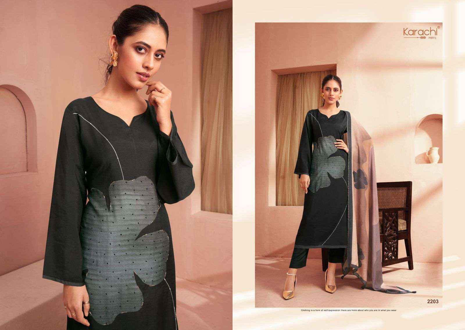 Kesar Karachi Prints Blossom Muslin Dress Material 4 pcs Catalogue