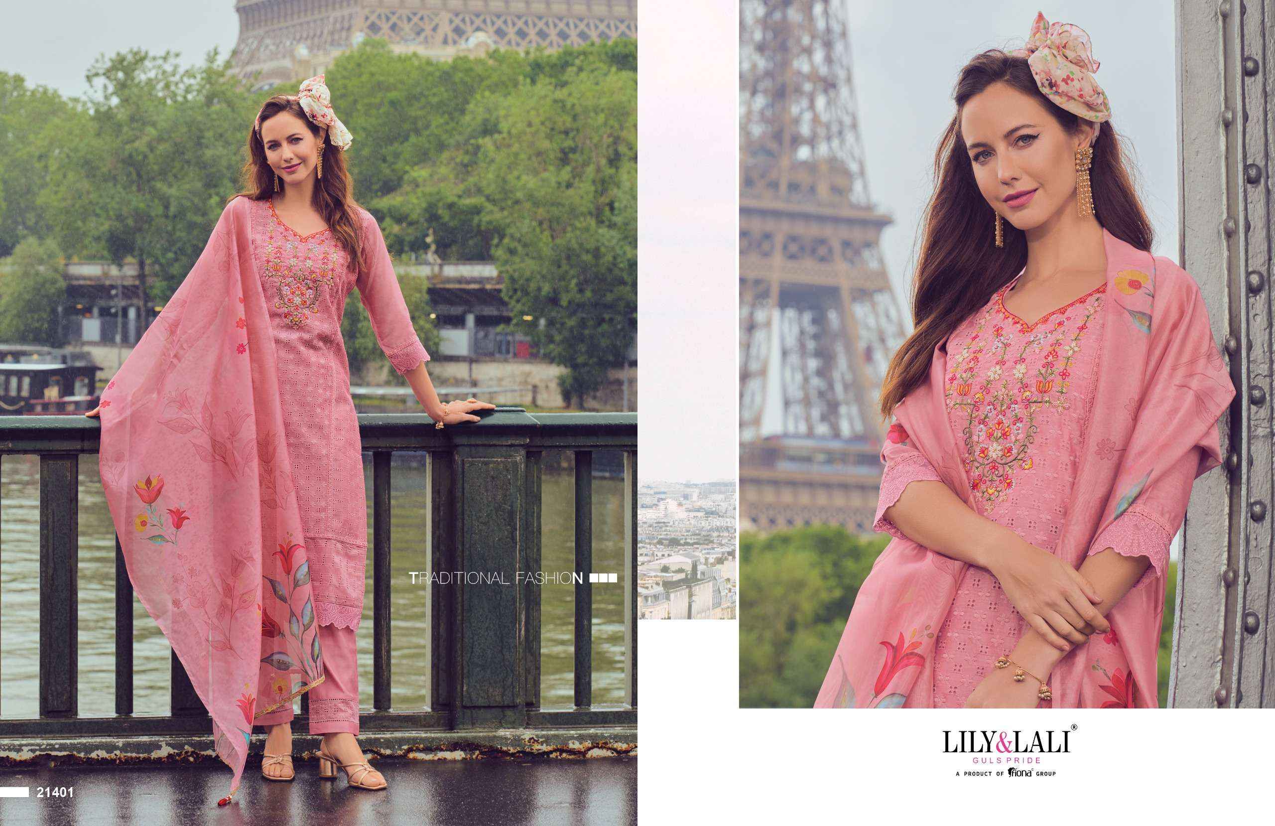 LILY AND LALI NUSRAT SCHIFLI WORK DESIGNER SUIT ( 6 PCS CATALOG )