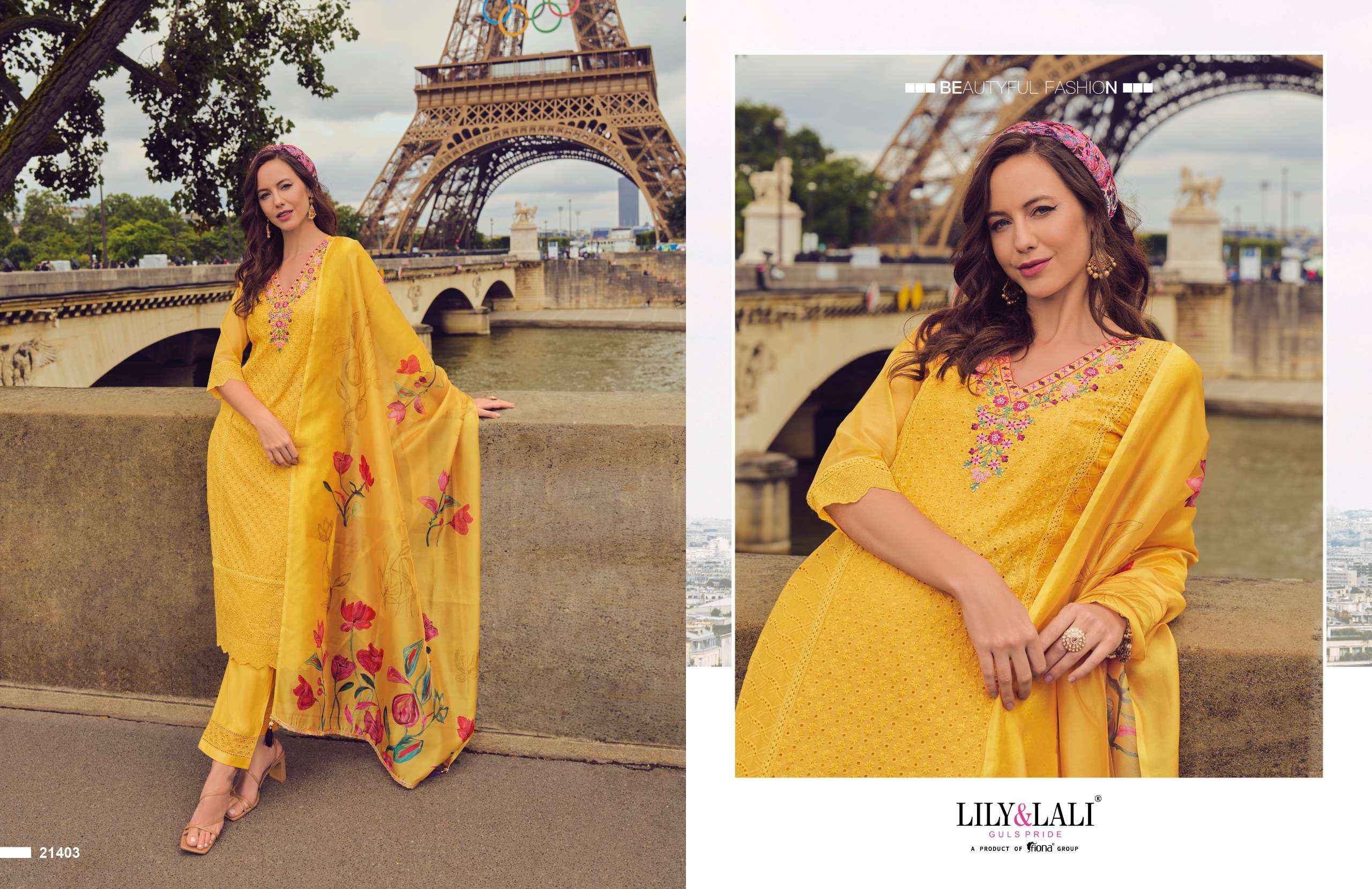 LILY AND LALI NUSRAT SCHIFLI WORK DESIGNER SUIT ( 6 PCS CATALOG )
