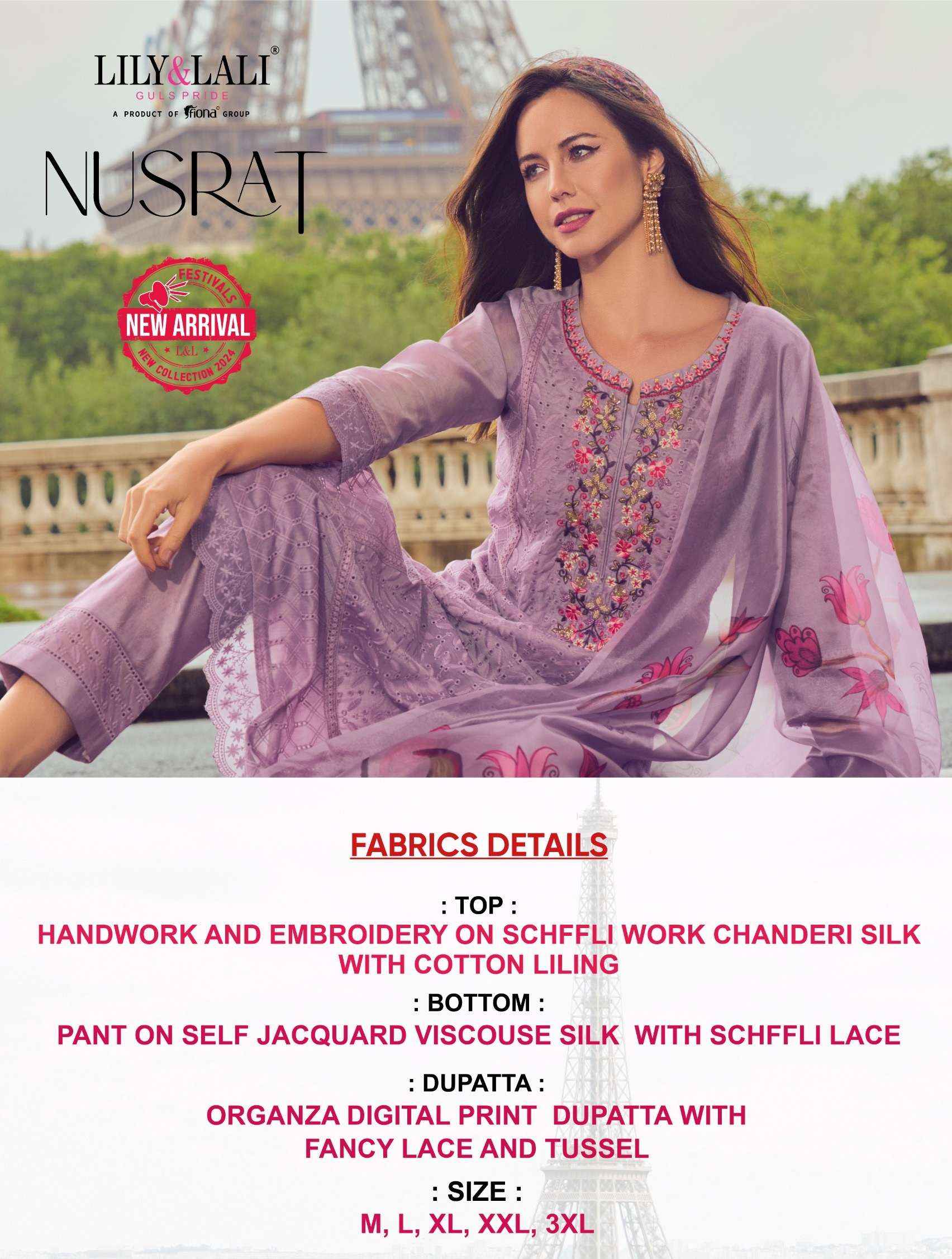 LILY AND LALI NUSRAT SCHIFLI WORK DESIGNER SUIT ( 6 PCS CATALOG )