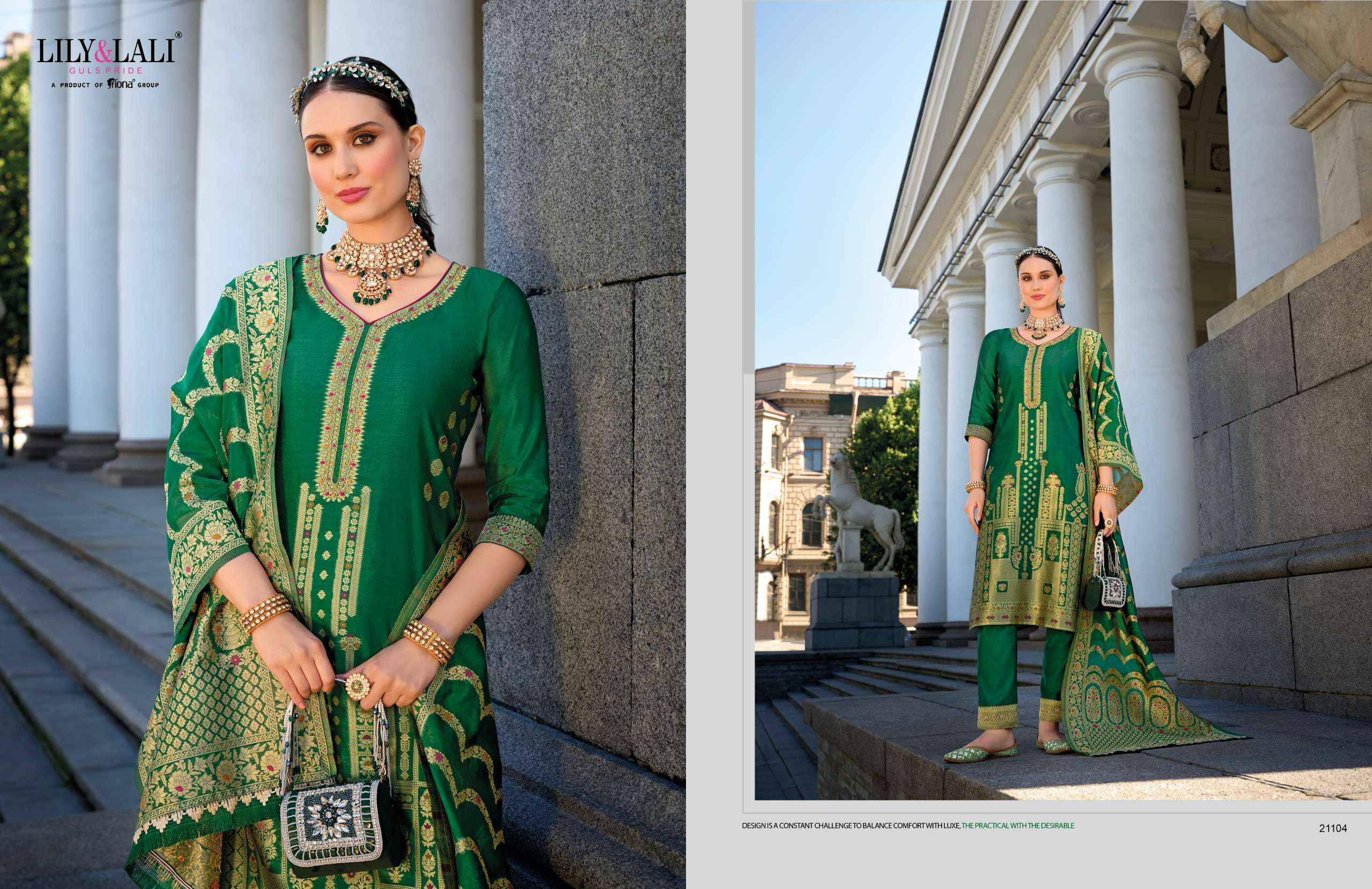 LILY AND LALI SILKYNESS VOL 2 ORGANZA JACQUARD READY MADE SUIT ( 6 PCS CATALOG )
