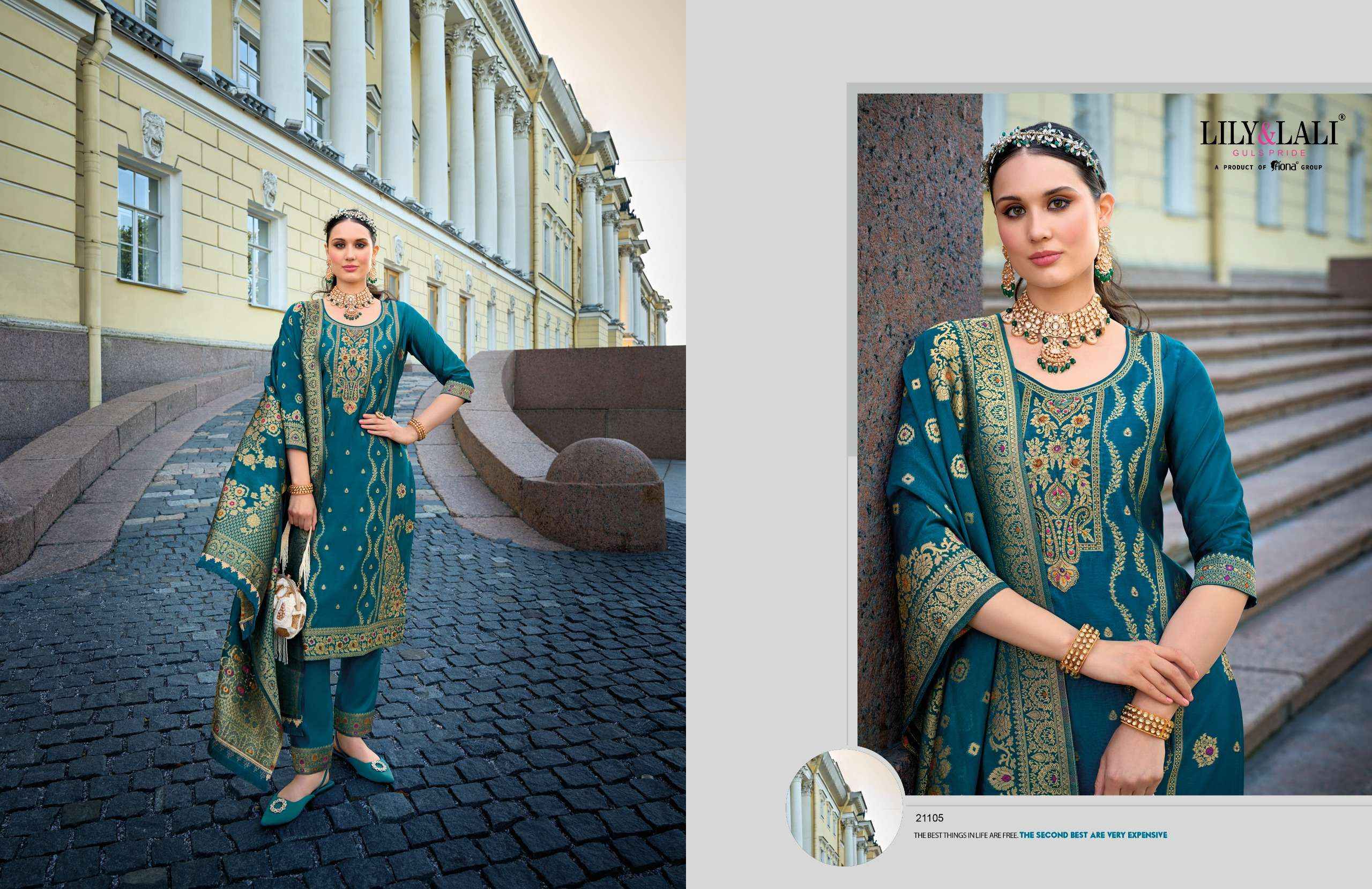 LILY AND LALI SILKYNESS VOL 2 ORGANZA JACQUARD READY MADE SUIT ( 6 PCS CATALOG )