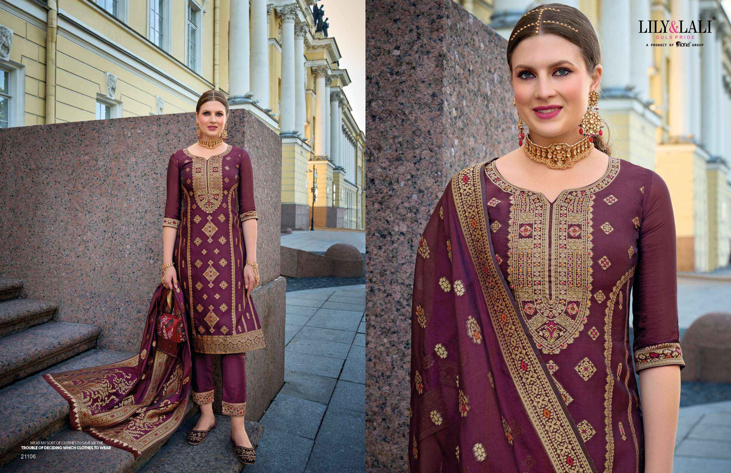 LILY AND LALI SILKYNESS VOL 2 ORGANZA JACQUARD READY MADE SUIT ( 6 PCS CATALOG )