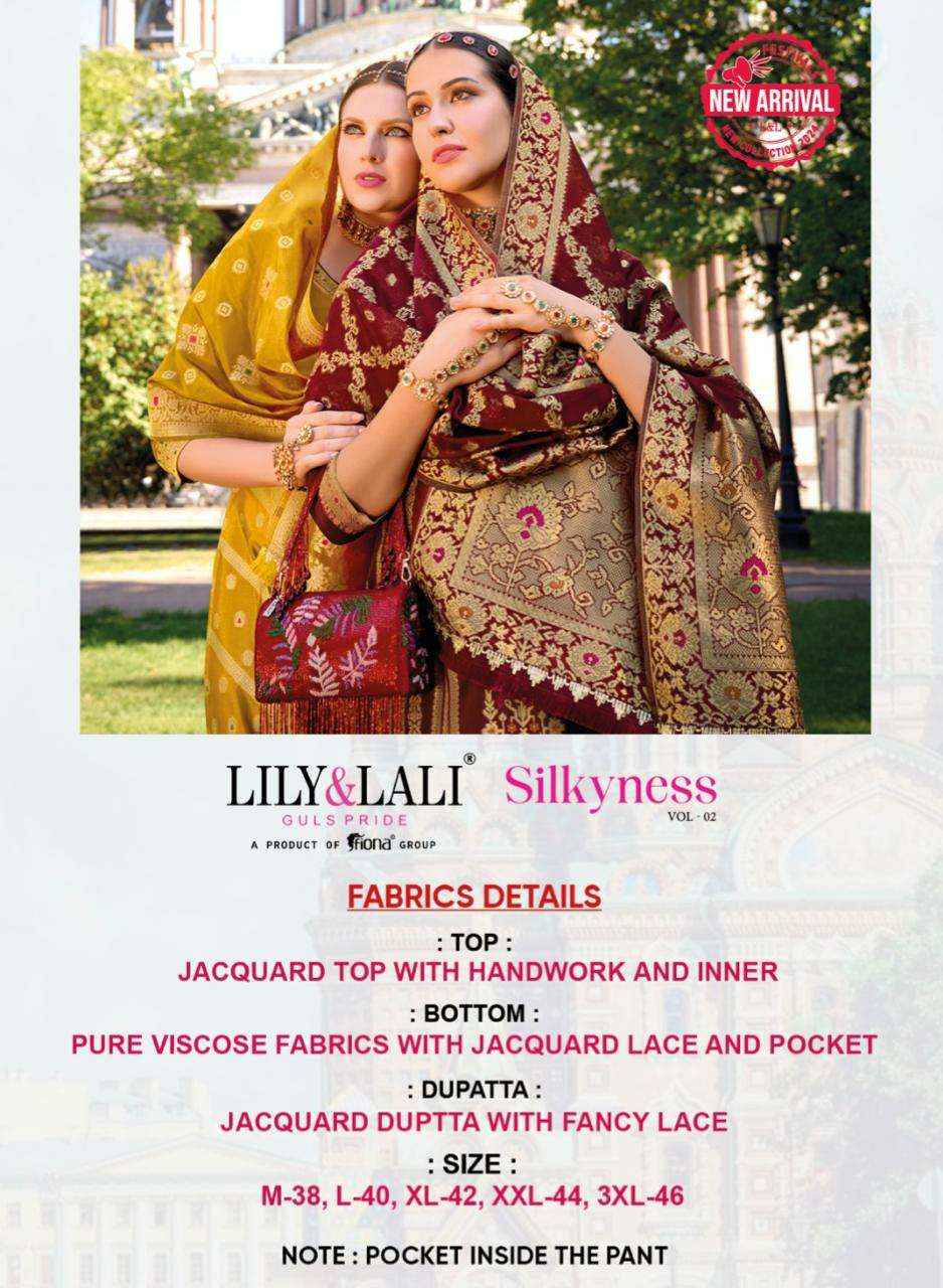 LILY AND LALI SILKYNESS VOL 2 ORGANZA JACQUARD READY MADE SUIT ( 6 PCS CATALOG )