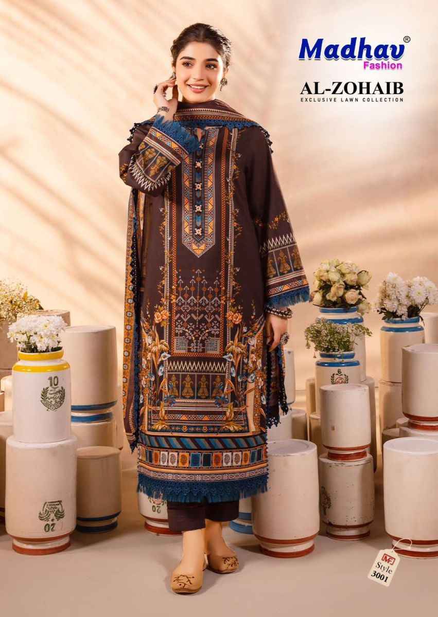 Madhav Fashion Al Zohaib Vol 3 Lawn Cotton pakistani suits ( 6 pcs Catalogue )