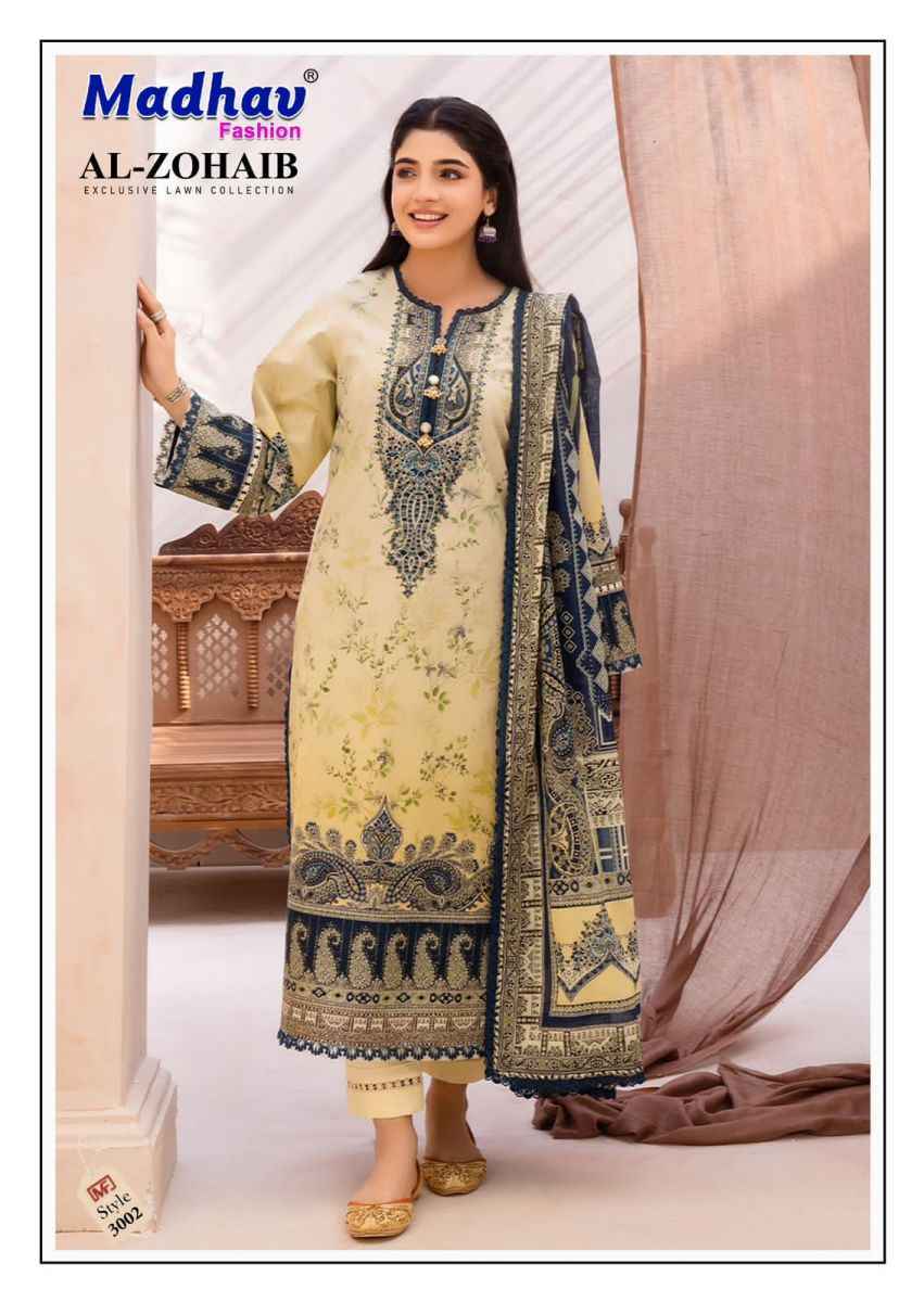 Madhav Fashion Al Zohaib Vol 3 Lawn Cotton pakistani suits ( 6 pcs Catalogue )