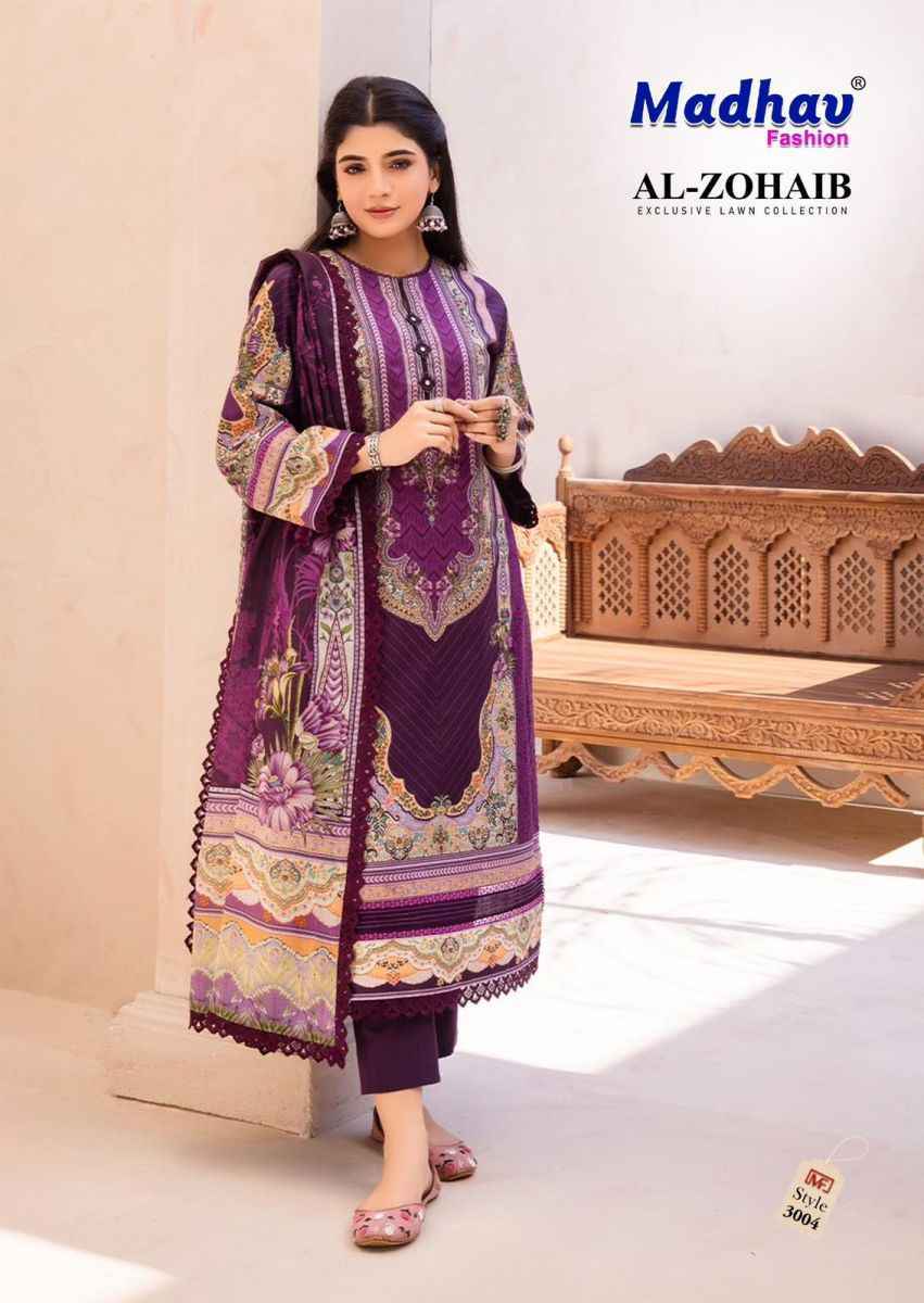 Madhav Fashion Al Zohaib Vol 3 Lawn Cotton pakistani suits ( 6 pcs Catalogue )