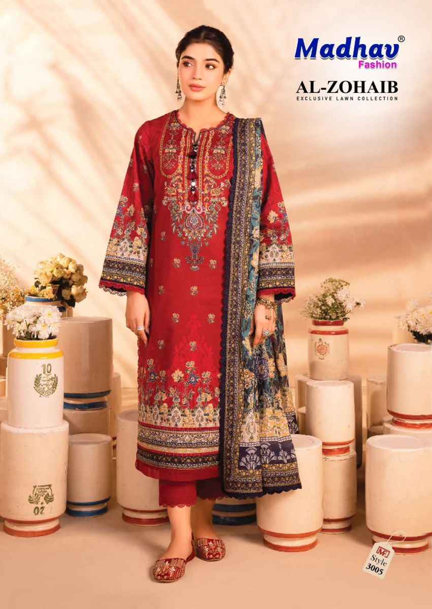 Madhav Fashion Al Zohaib Vol 3 Lawn Cotton pakistani suits ( 6 pcs Catalogue )