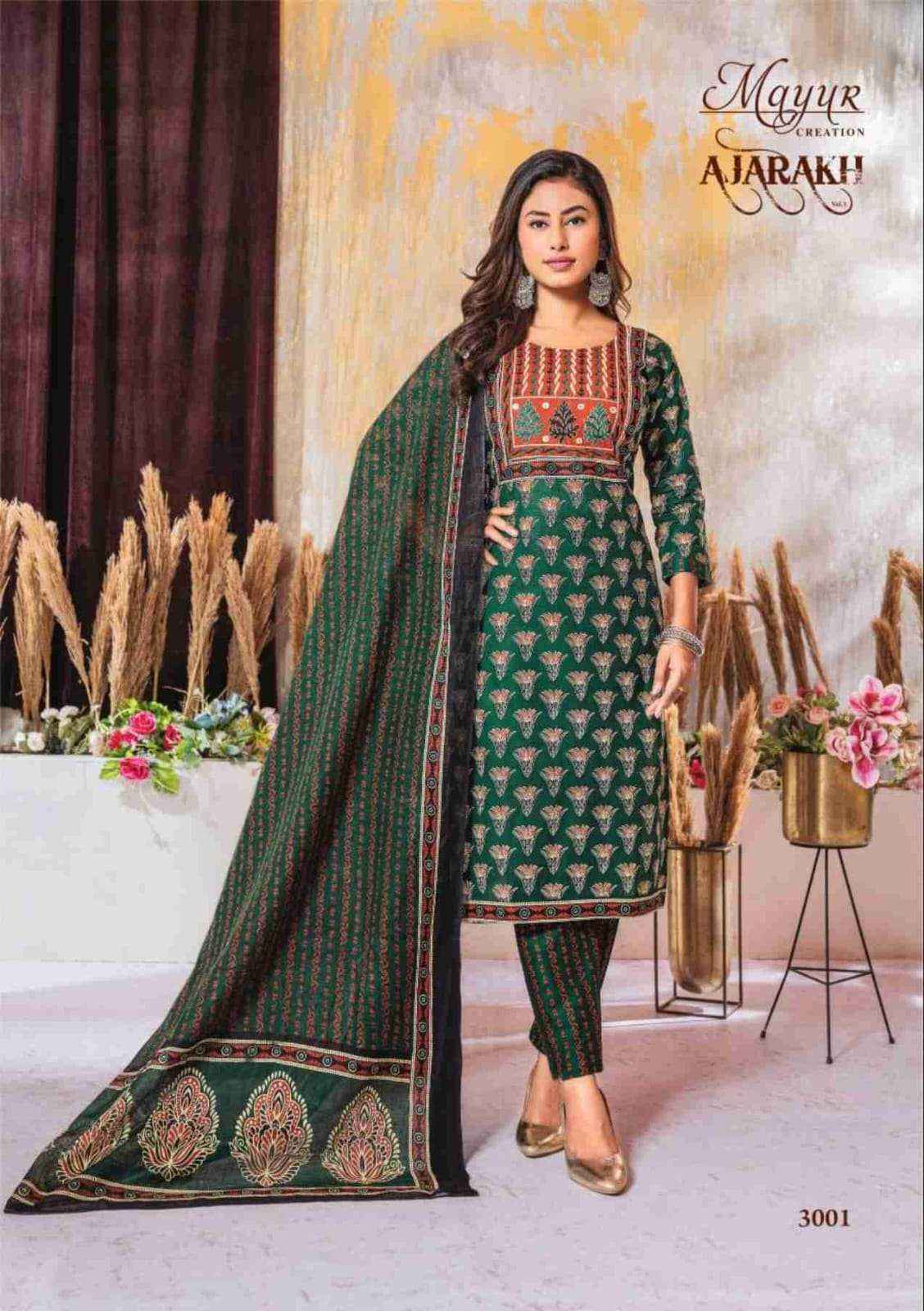 MAYUR CREATION AJARAKH VOL 3 COTTON PRINT KURTI COMBO SET