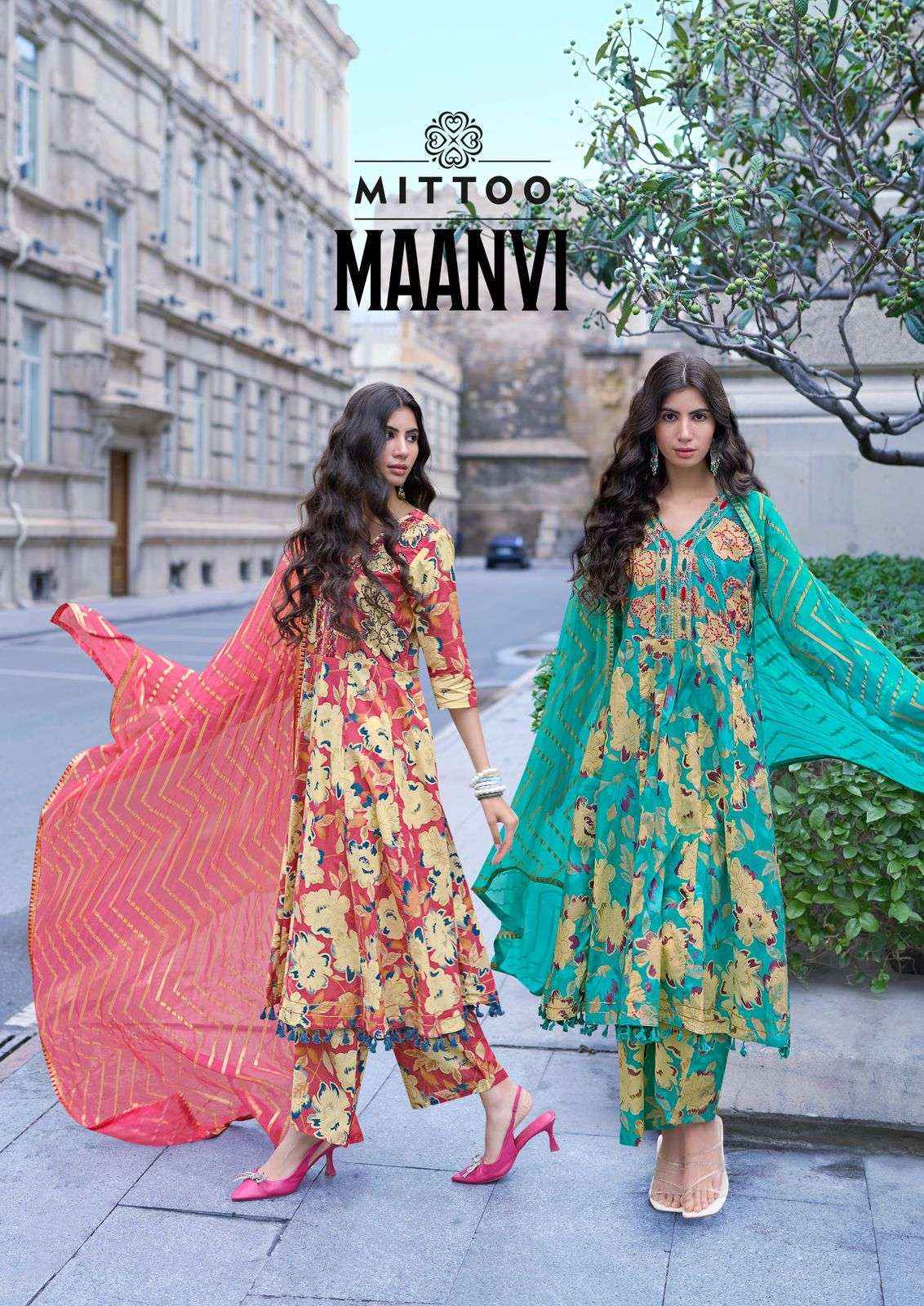 MITTOO MAANVI COTTON PRINT FANCY READY MADE LADIES SUIT ( 4 PCS CATALOG )