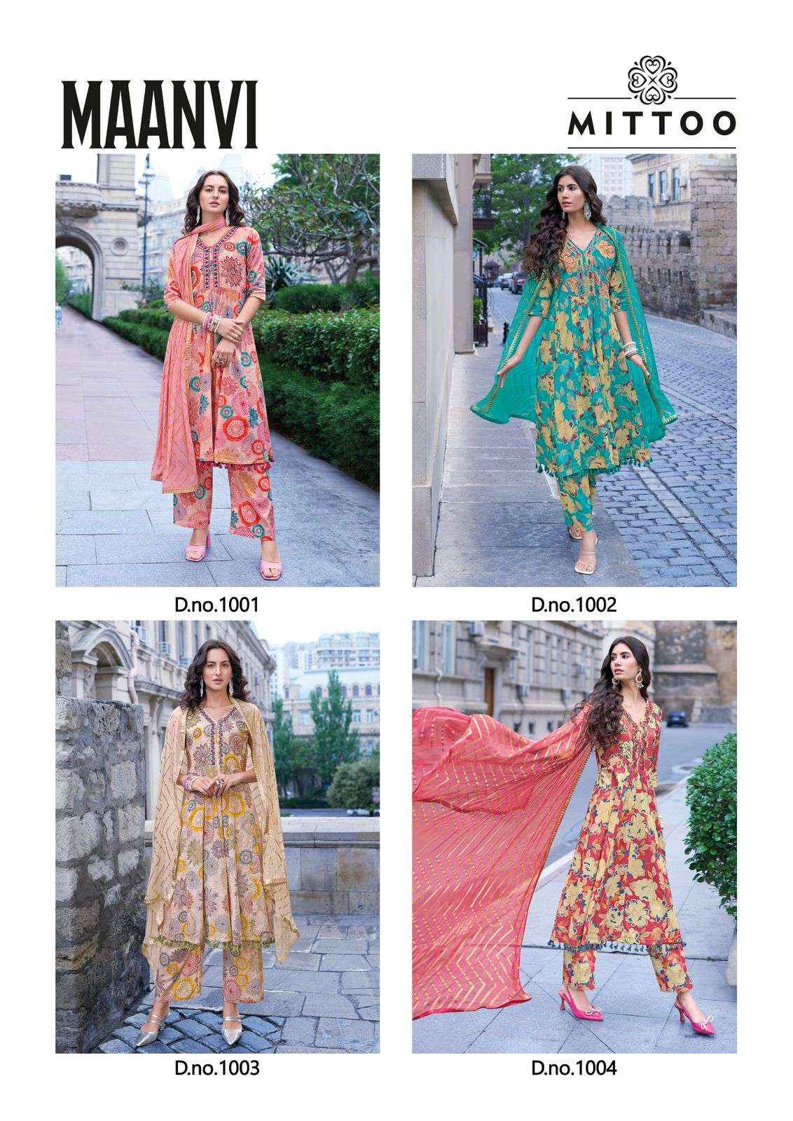 MITTOO MAANVI COTTON PRINT FANCY READY MADE LADIES SUIT ( 4 PCS CATALOG )