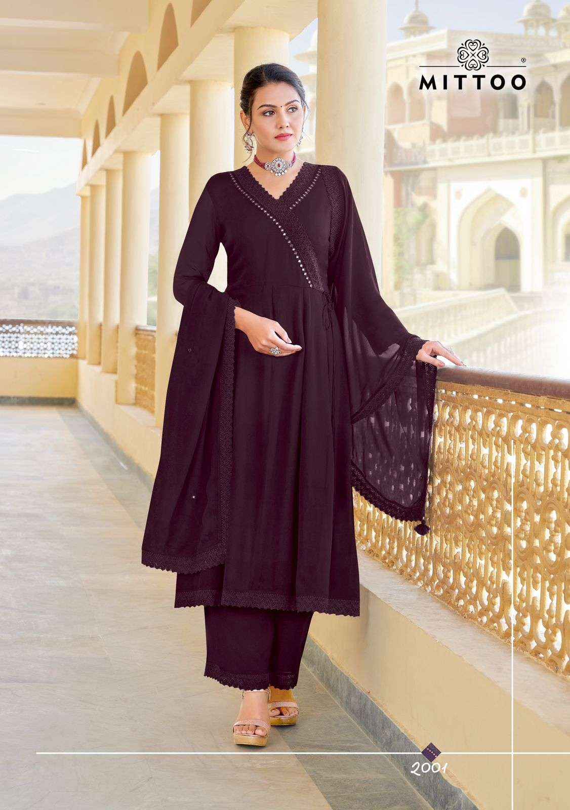 MITTOO SANDALWOOD GEORGETTE FANCY KURTI COMBO SET