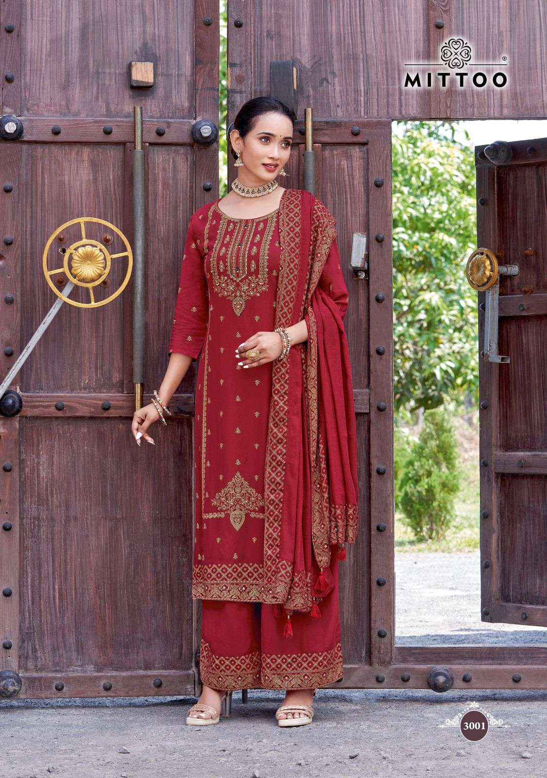 MITTOO SPARSH RAYON FANCY DESIGNER READYMADE SUITS ( 6 PCS CATALOG )