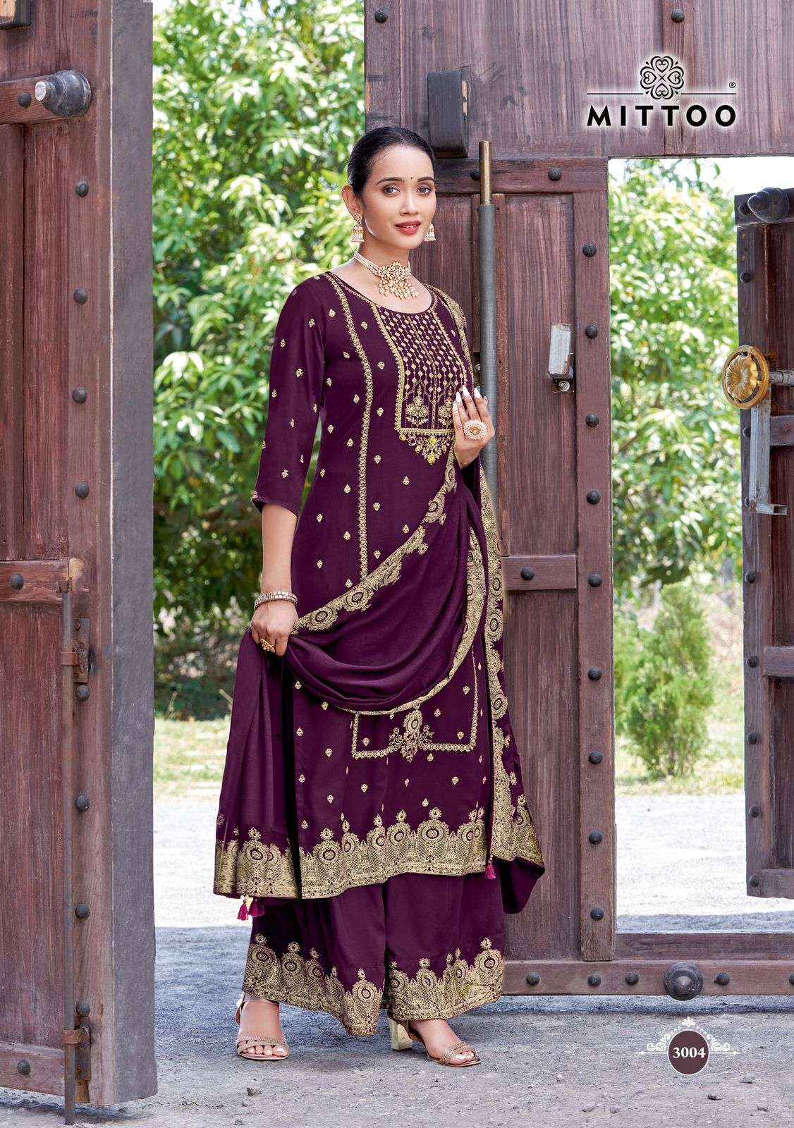 MITTOO SPARSH RAYON FANCY DESIGNER READYMADE SUITS ( 6 PCS CATALOG )