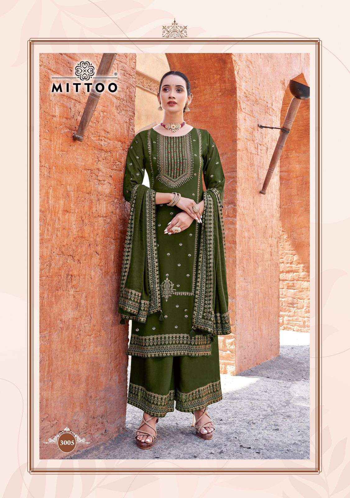 MITTOO SPARSH RAYON FANCY DESIGNER READYMADE SUITS ( 6 PCS CATALOG )