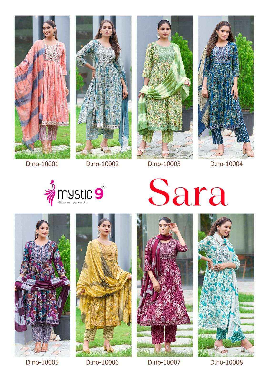 MYSTIC 9 SARA VOL 10 RAYON NAYRA CUT STYLE KURTI COMBO SET ( 8 PCS CATALOG )