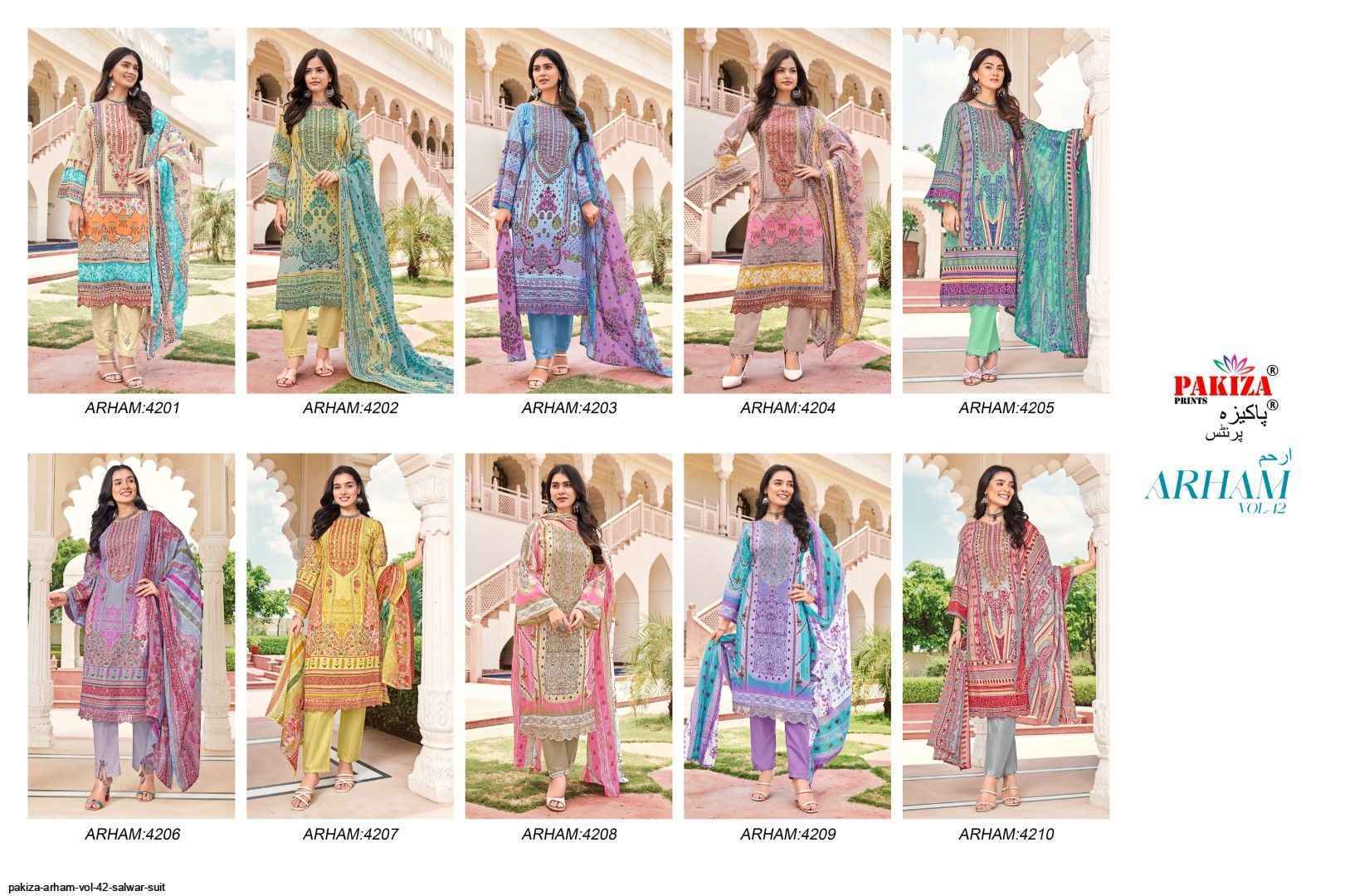 Pakiza Prints Arham Vol 42 Lawn Salwar Kameez (10 pcs Catalogue )