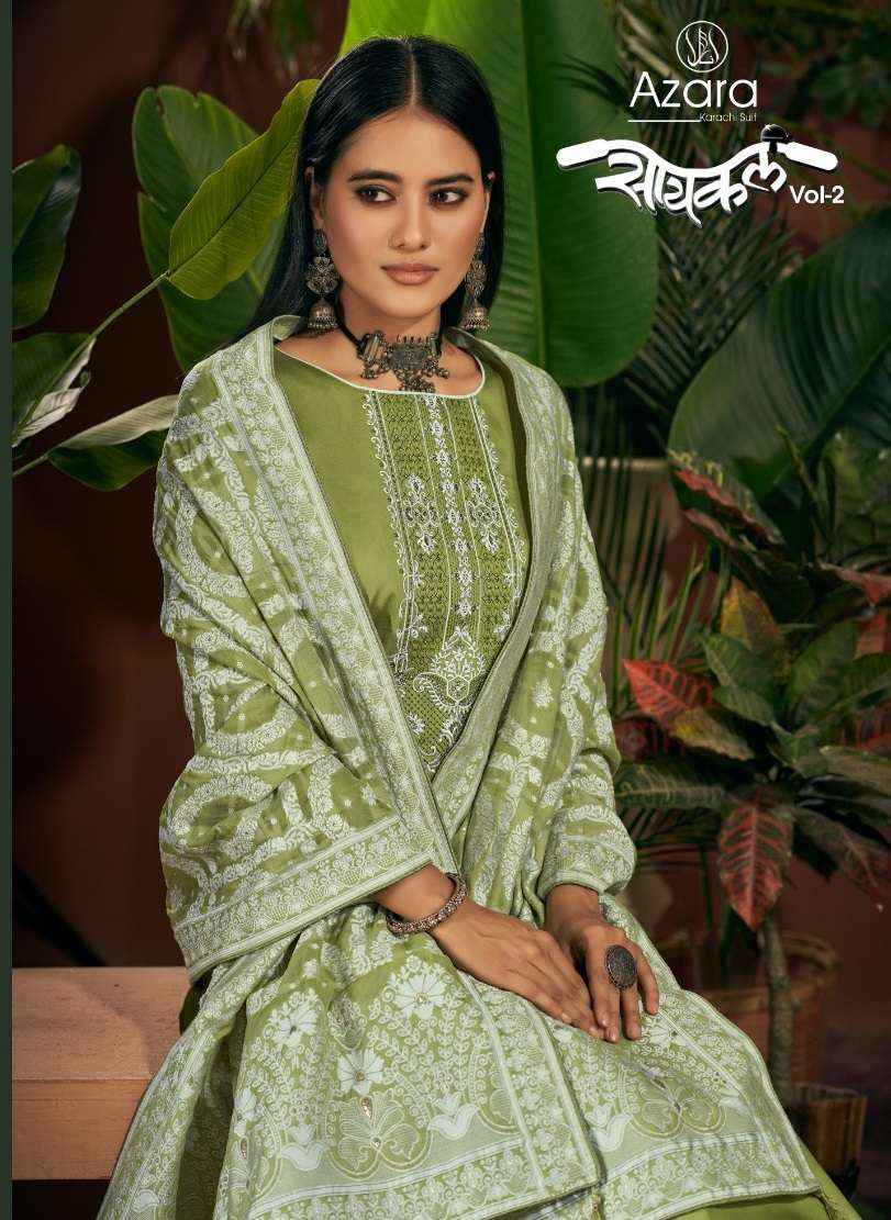 RADHIKA FASHION AZARA CYCLE VOL 2 JAM COTTON EMBROIDERY PAKISTANI SUIT ( 6 PCS CATALOG )