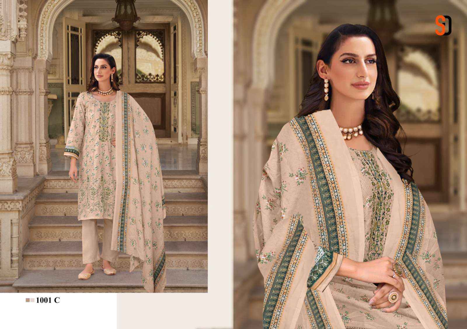 SHARADDHA DESIGNER BIN SAEED COLOUR COLLECTION COTTON WORK SUIT ( 4 PCS CATALOG ) 