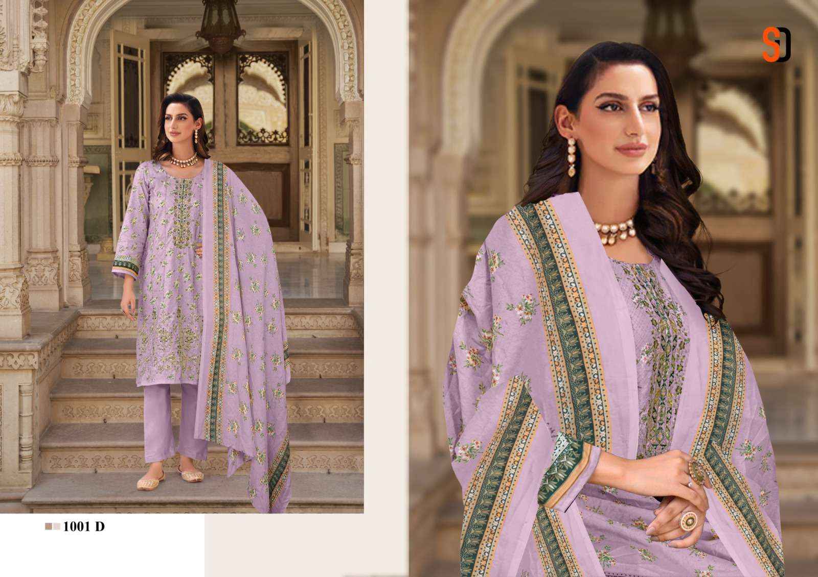 SHARADDHA DESIGNER BIN SAEED COLOUR COLLECTION COTTON WORK SUIT ( 4 PCS CATALOG ) 