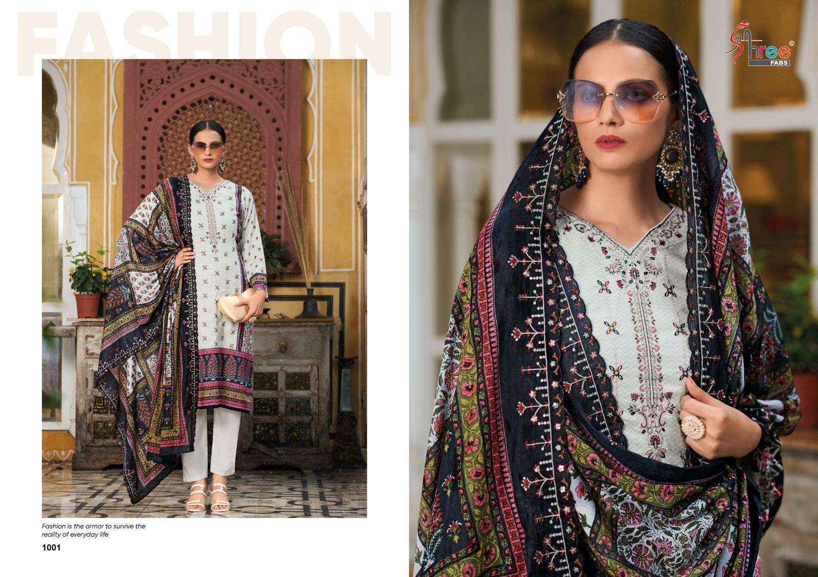 SHREE FABS BIN SAEED LAWN COLLECTION VOL 14 COTTON DRESS MATERIAL ( 7 PCS CATALOG )