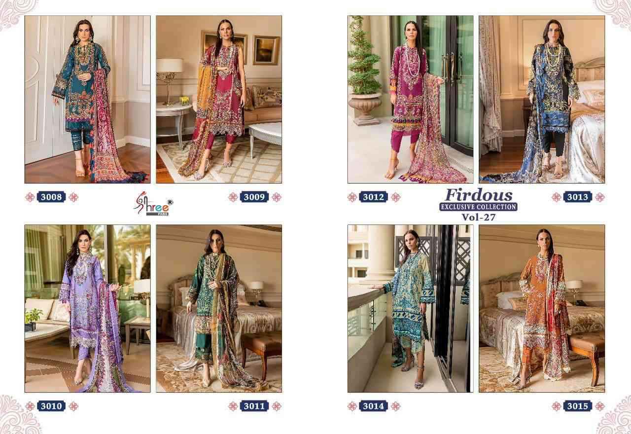 Shree Fabs Firdous Exclusive Collection Vol 27 Fancy Cotton Pakistani Suit Wholesaler