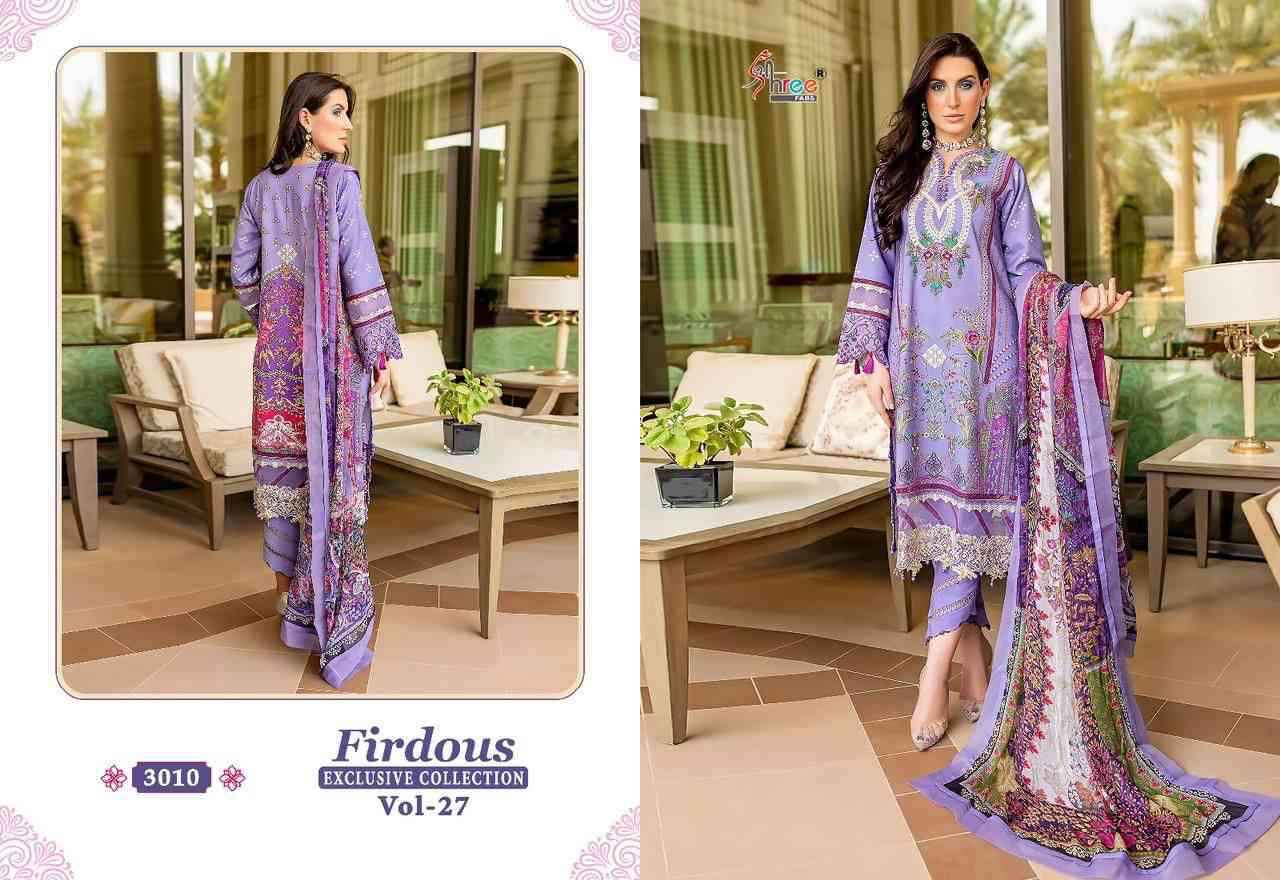 Shree Fabs Firdous Exclusive Collection Vol 27 Fancy Cotton Pakistani Suit Wholesaler