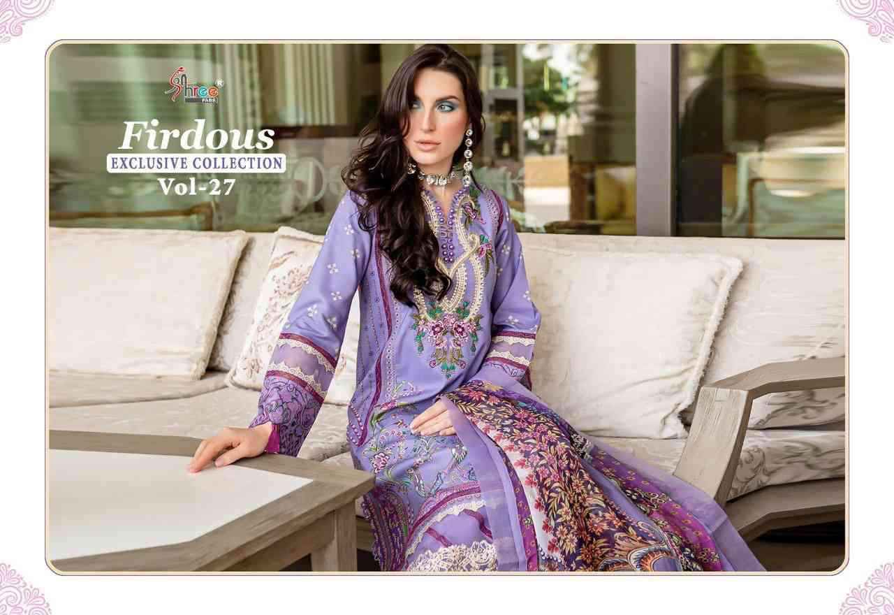 Shree Fabs Firdous Exclusive Collection Vol 27 Fancy Cotton Pakistani Suit Wholesaler