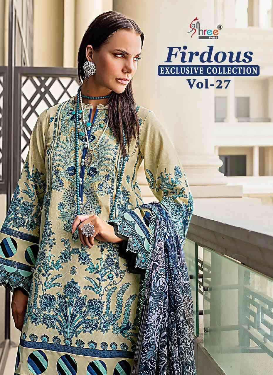 Shree Fabs Firdous Exclusive Collection Vol 27 Fancy Cotton Pakistani Suit Wholesaler