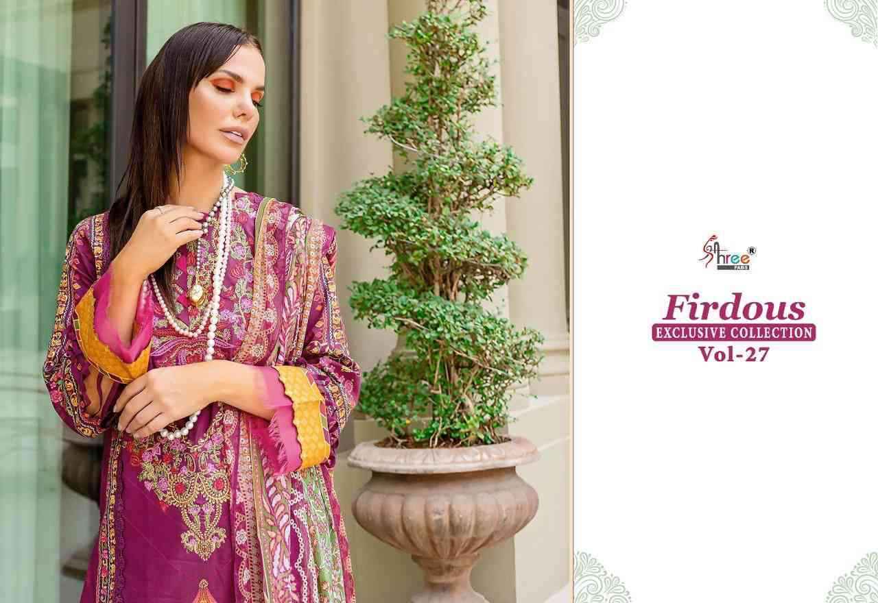 Shree Fabs Firdous Exclusive Collection Vol 27 Fancy Cotton Pakistani Suit Wholesaler