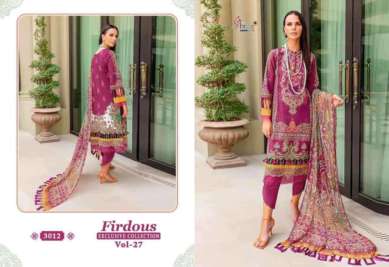 Shree Fabs Firdous Exclusive Collection Vol 27 Fancy Cotton Pakistani Suit Wholesaler