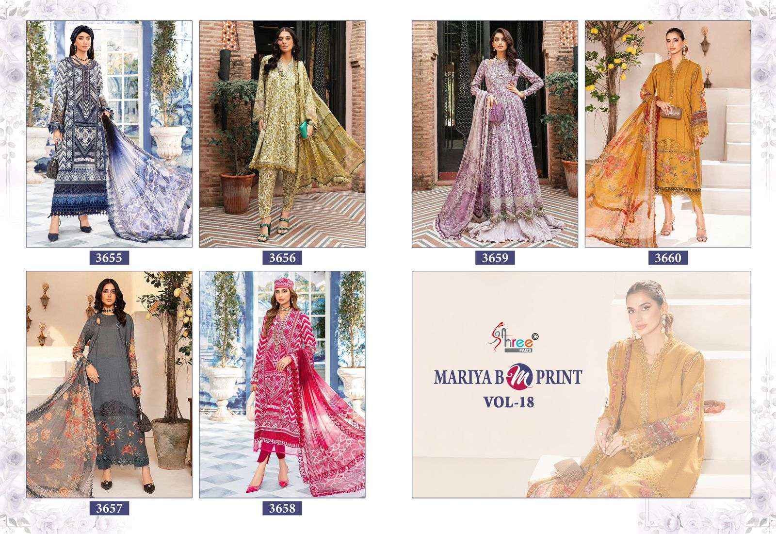 SHREE FABS MARIYA B M PRINT VOL 18 COTTON SALWAR KAMEEZ ( 6 pcs catalog )