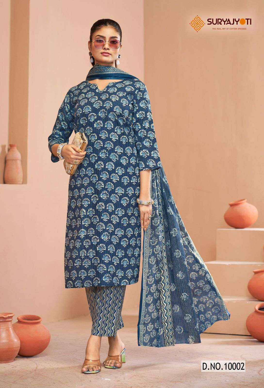 SURYAJYOTI PREYASI VOL 10 COTTON JAIPURI READYMADE SUIT ( 8 PCS CATALOG )