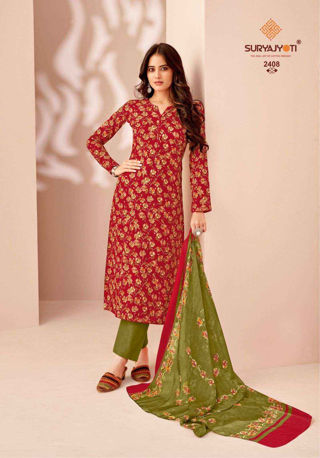 SURYAJYOTI SUHANA VOL 24 COTTON PRINT UNSTITCHED SALWAR KAMEEZ ( 10 PCS CATALOG )