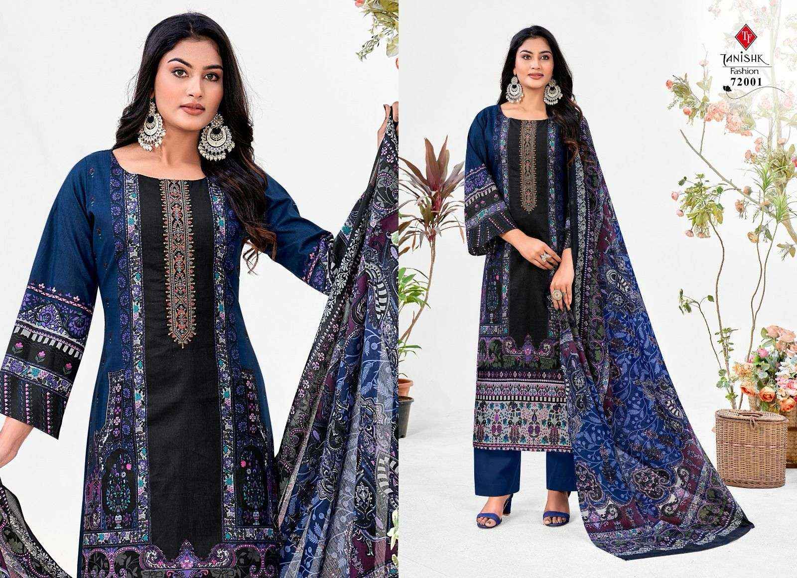 TANISHK FASHION MEHRAAZ VOL 6 COTTON FANCY WORK DRESS MATERIAL ( 8 PCS CATALOG )