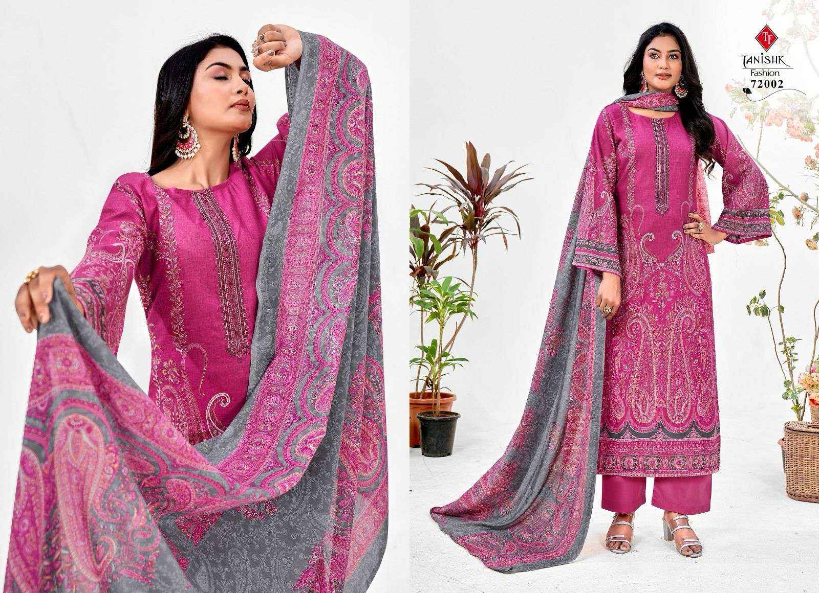 TANISHK FASHION MEHRAAZ VOL 6 COTTON FANCY WORK DRESS MATERIAL ( 8 PCS CATALOG )