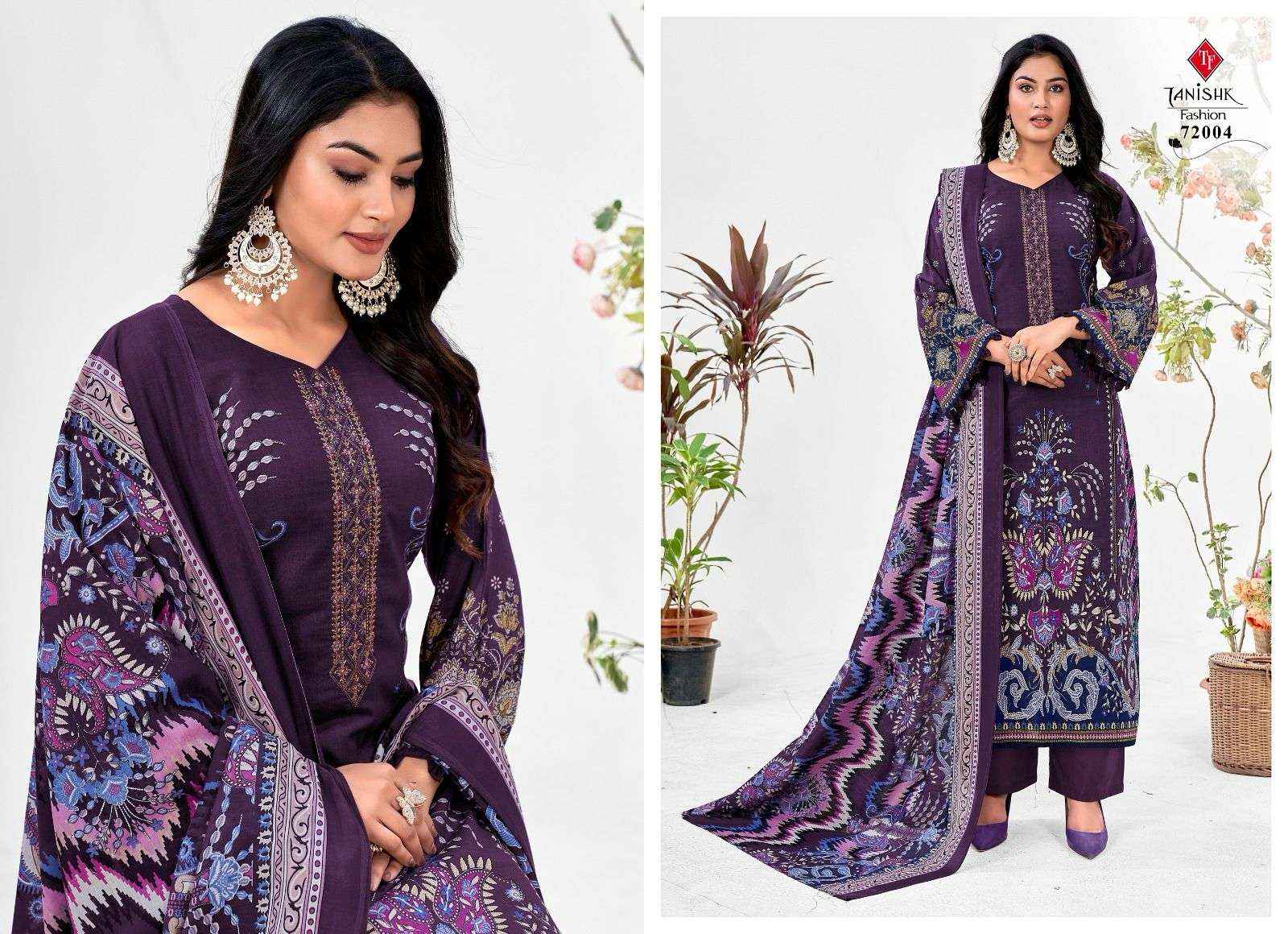 TANISHK FASHION MEHRAAZ VOL 6 COTTON FANCY WORK DRESS MATERIAL ( 8 PCS CATALOG )