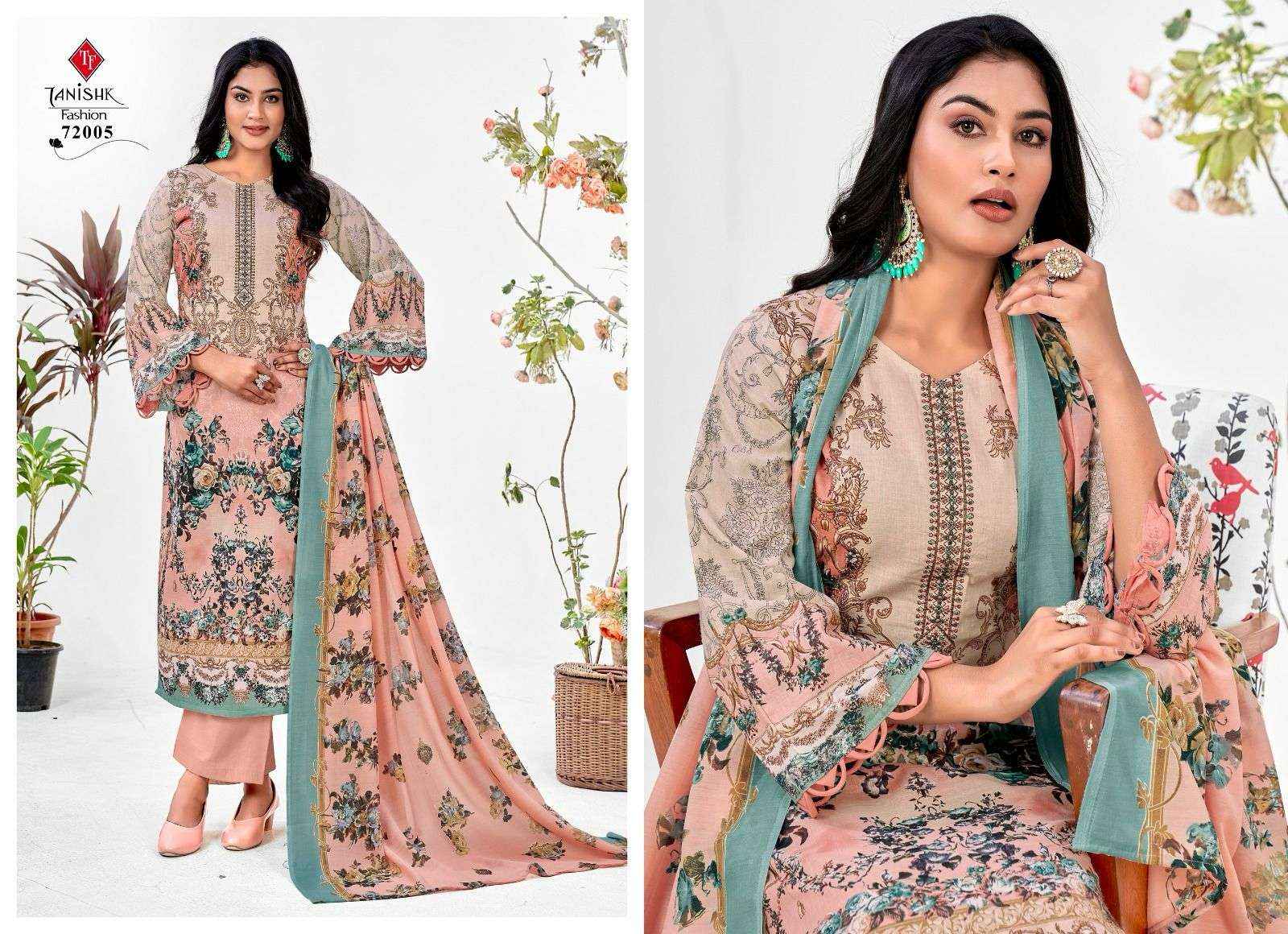 TANISHK FASHION MEHRAAZ VOL 6 COTTON FANCY WORK DRESS MATERIAL ( 8 PCS CATALOG )
