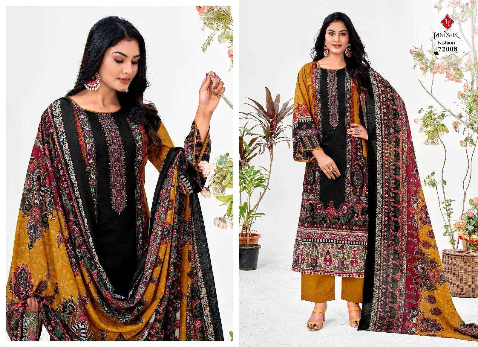 TANISHK FASHION MEHRAAZ VOL 6 COTTON FANCY WORK DRESS MATERIAL ( 8 PCS CATALOG )