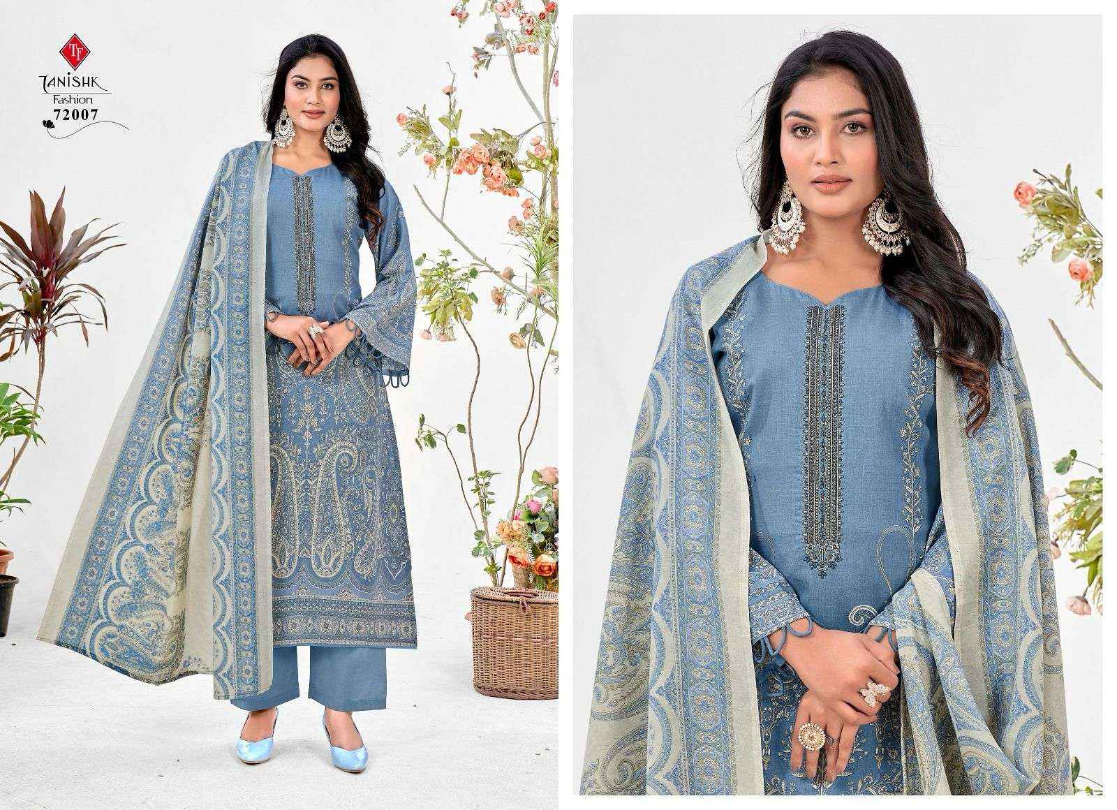 TANISHK FASHION MEHRAAZ VOL 6 COTTON FANCY WORK DRESS MATERIAL ( 8 PCS CATALOG )