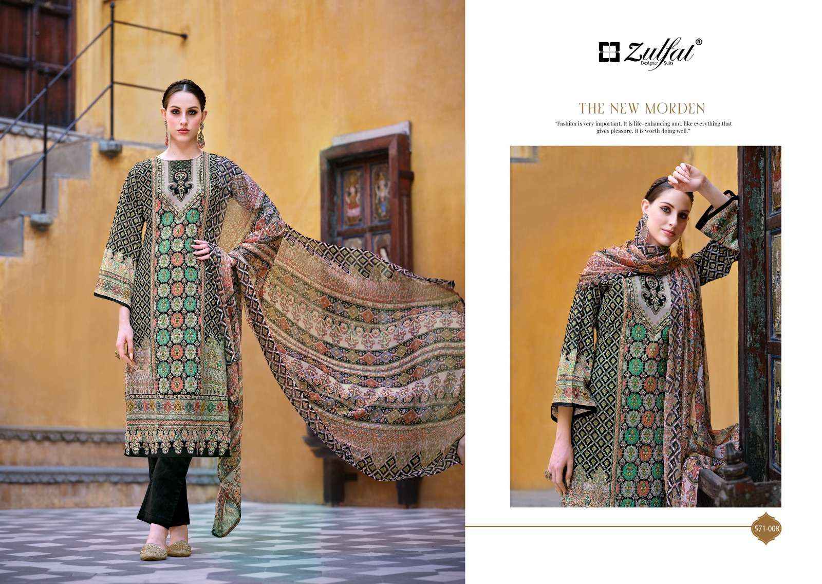 ZULFAT DESIGNER SUITS SAIMA COTTON DESIGNER PRINT SALWAR SUIT (8 PCS CATALOG )