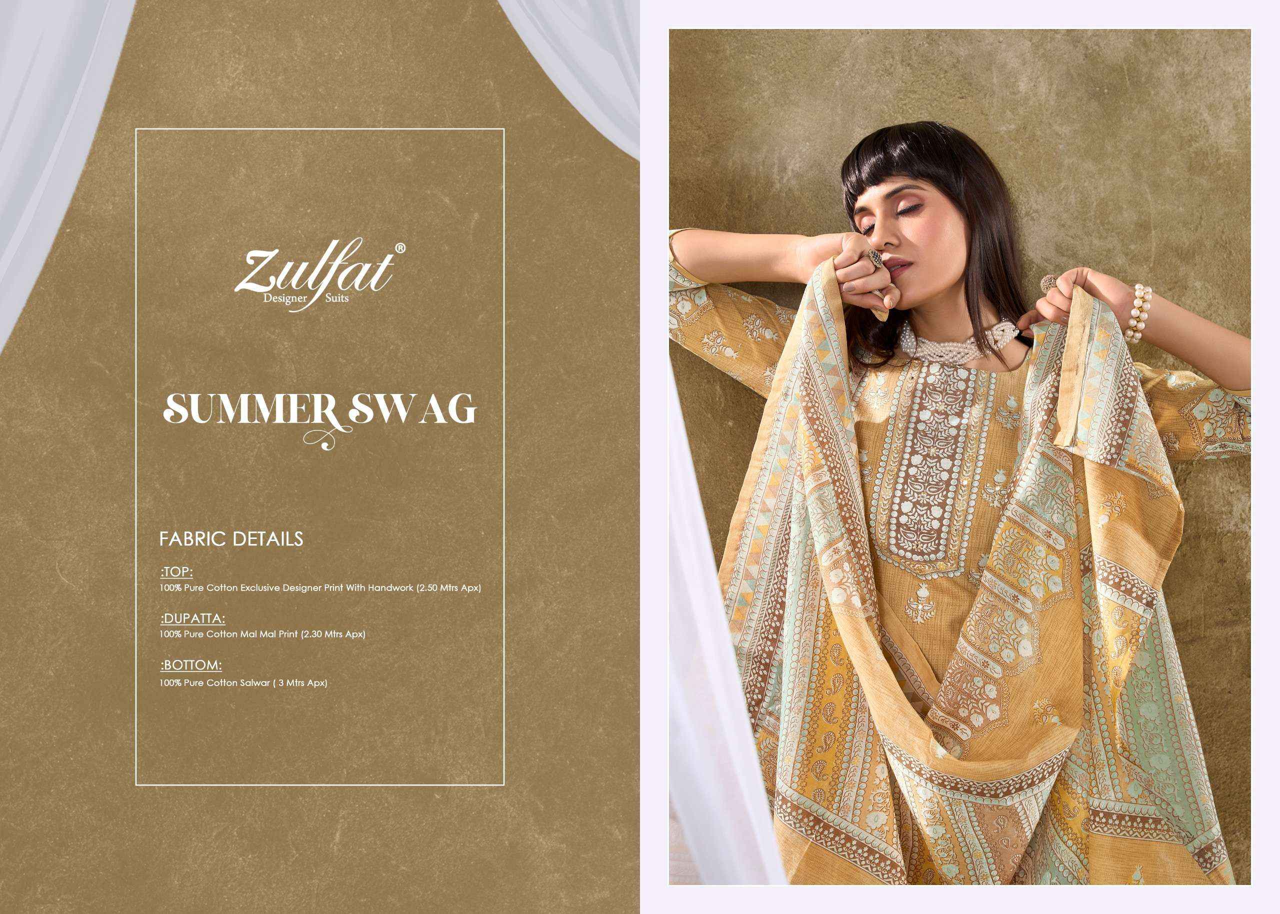 ZULFAT DESIGNER SUITS SUMMER SWAG COTTON SALWAR KAMEEZ ( 6 PCS CATALOG )