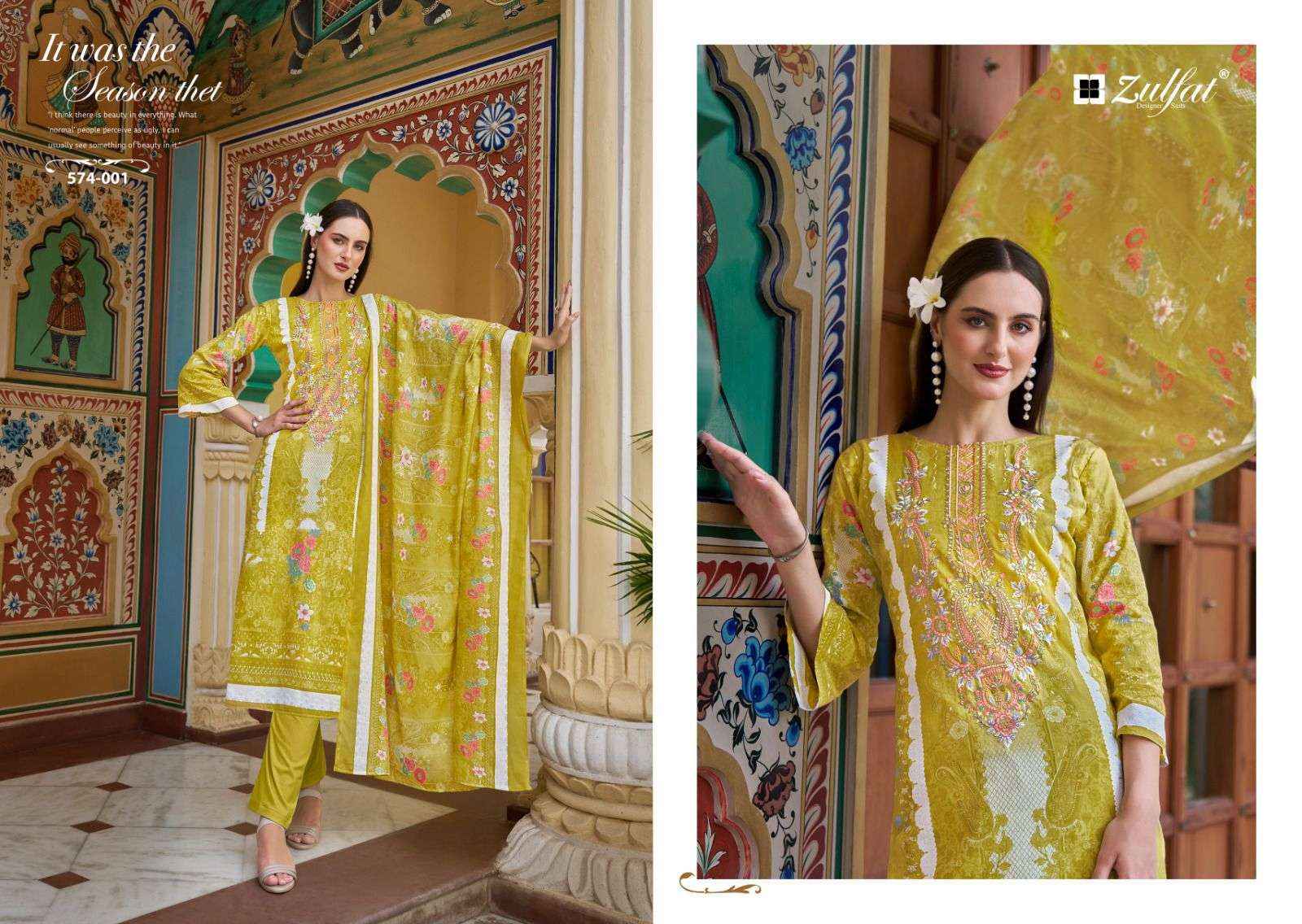 Zulfat Shabad Designer Prints Pure Cotton Suit Catalog Supplier ( 8 pcs catalog )