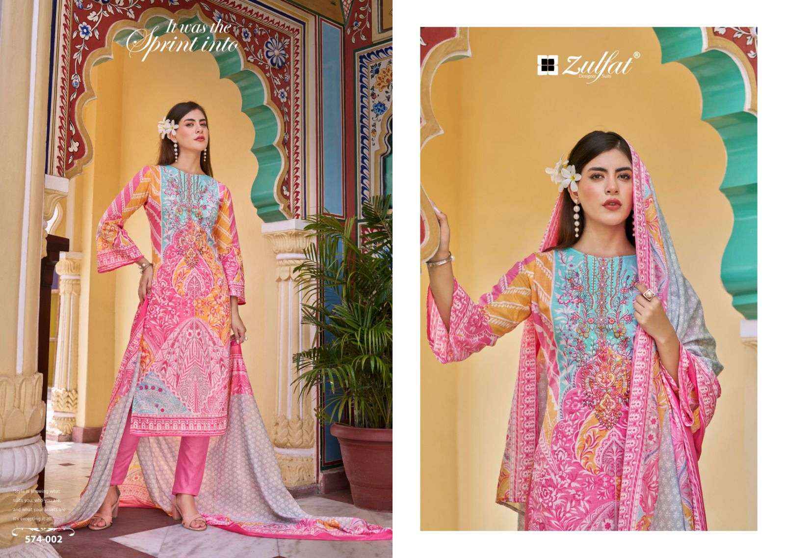 Zulfat Shabad Designer Prints Pure Cotton Suit Catalog Supplier ( 8 pcs catalog )