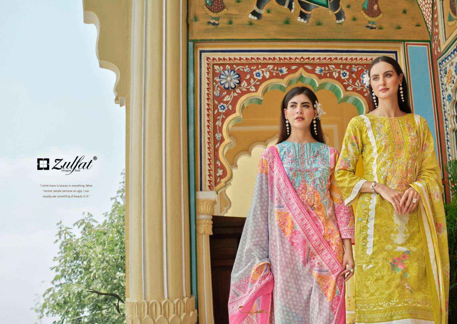 Zulfat Shabad Designer Prints Pure Cotton Suit Catalog Supplier ( 8 pcs catalog )