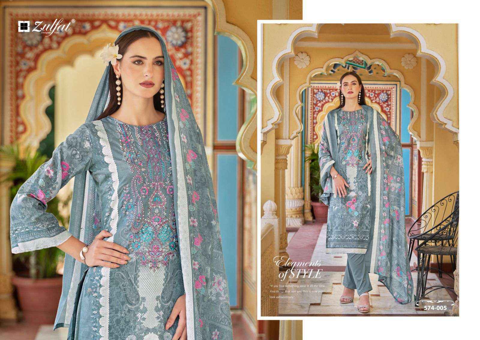 Zulfat Shabad Designer Prints Pure Cotton Suit Catalog Supplier ( 8 pcs catalog )