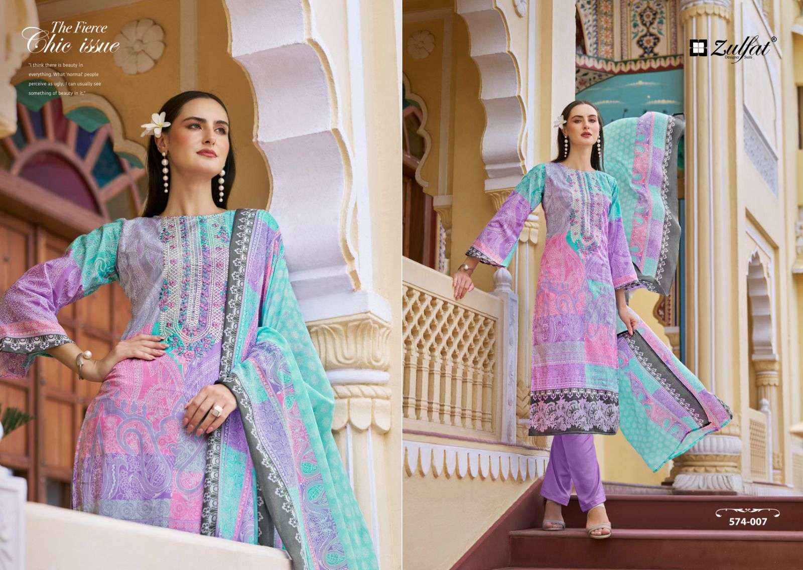 Zulfat Shabad Designer Prints Pure Cotton Suit Catalog Supplier ( 8 pcs catalog )