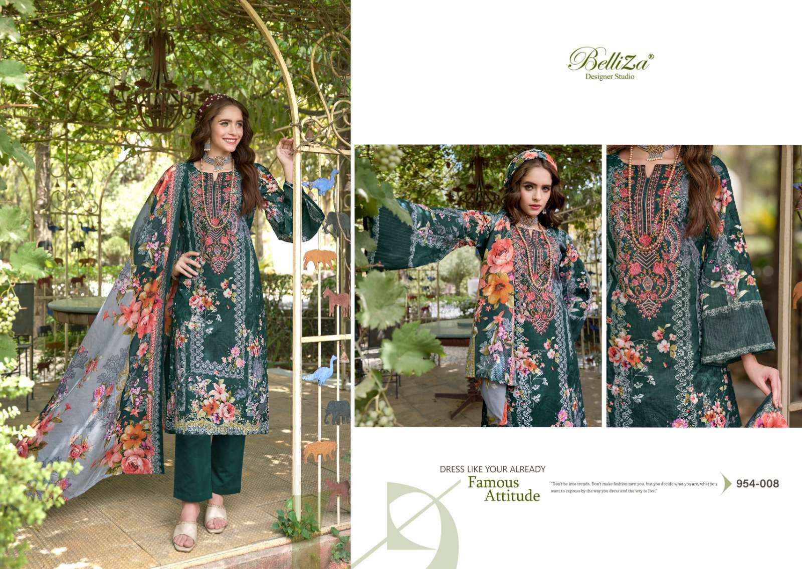 BELLIZA DESIGNER NAIRA VOL 69 COTTON WHOLESALE DRESS MATERIAL ( 8 PCS CATALOG )