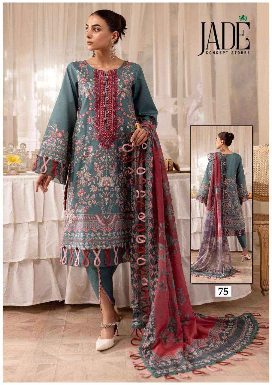 JADE CHEVRON EXCLUSIVE HEAVY COTTON VOL 8 LAWN COTTON PAKISTANI SUIT ( 6 PCS CATALOG )